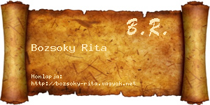 Bozsoky Rita névjegykártya