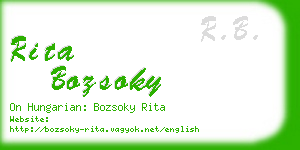 rita bozsoky business card